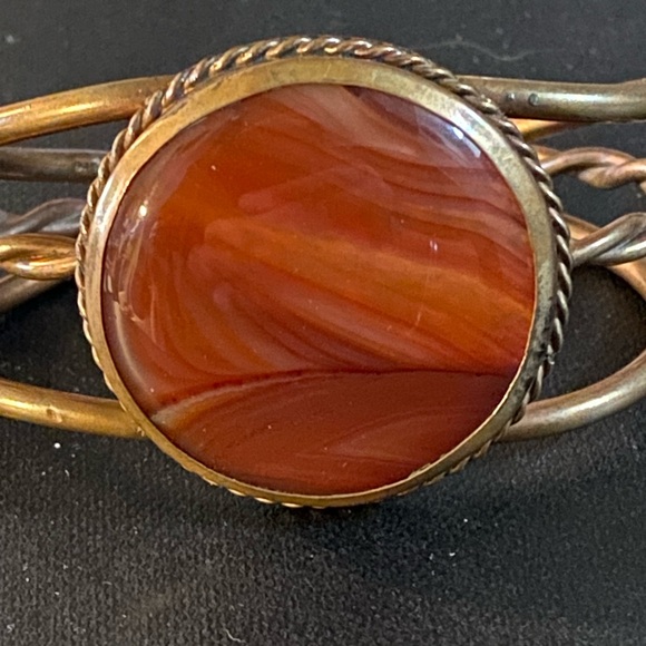 Agate set in Copper Cuff🧡 - Picture 2 of 5